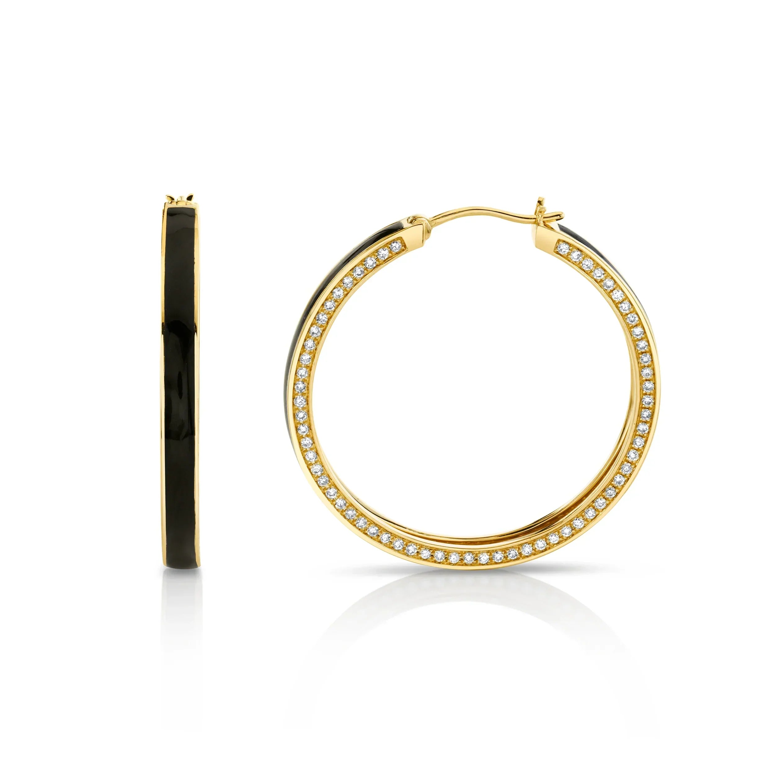 MICHAEL M Earrings Chroma Pavé Edge Hoop Earrings