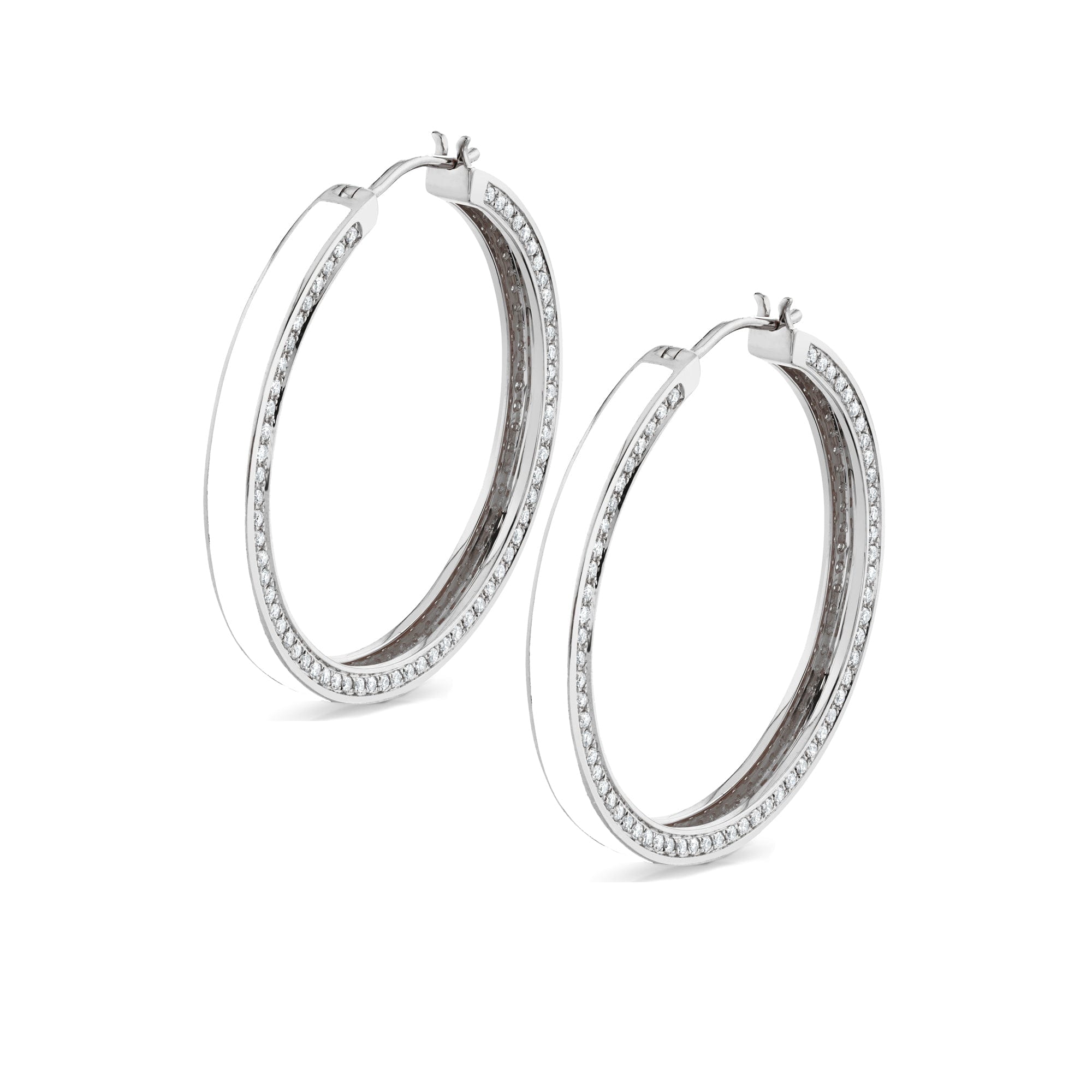 MICHAEL M Earrings Chroma Pavé Edge Hoop Earrings