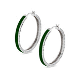 MICHAEL M Earrings Chroma Pavé Edge Hoop Earrings