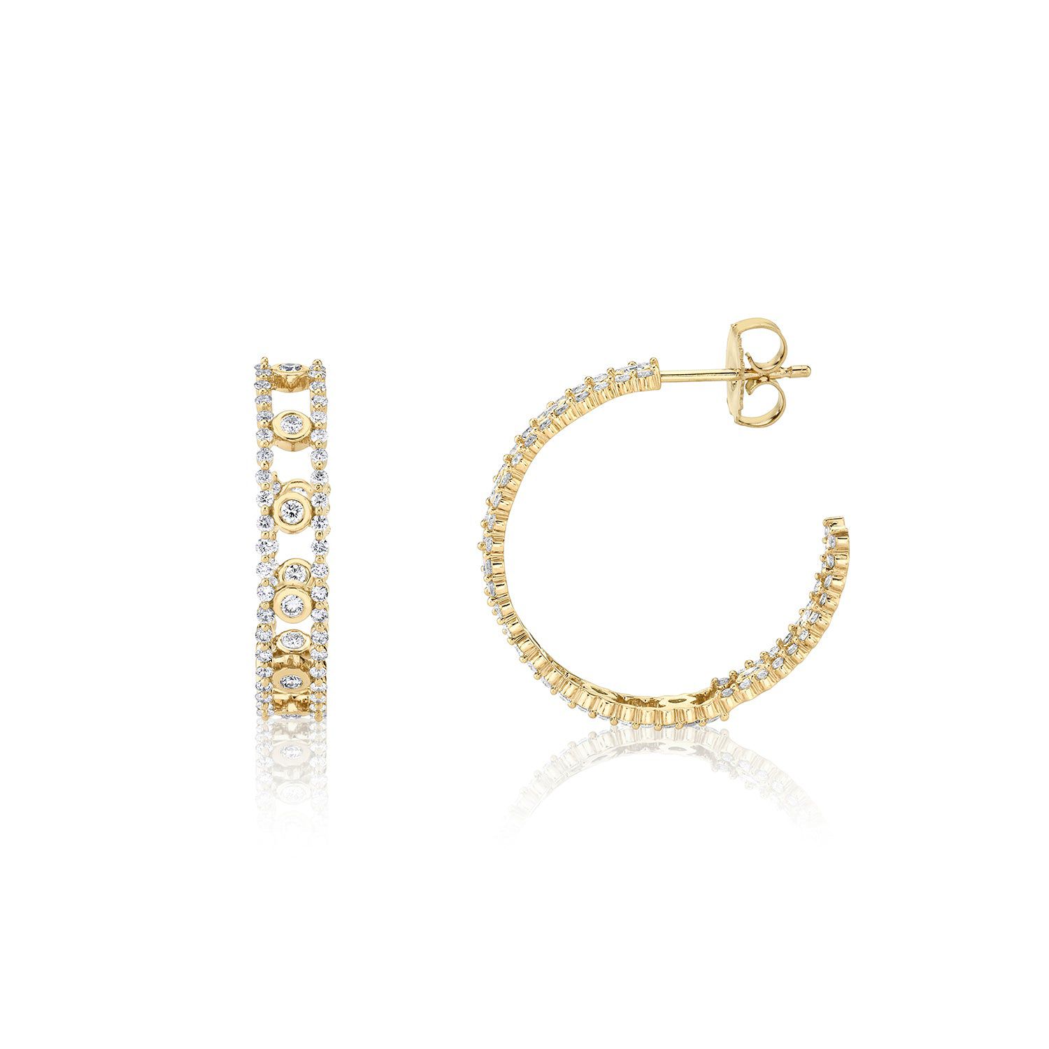 MICHAEL M Earrings Cloud Stacked Hoops