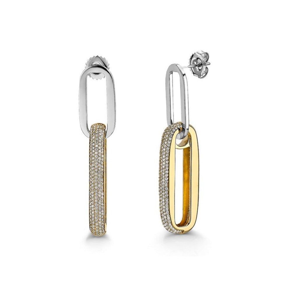 MICHAEL M Earrings Double Luxe Link Wide Drop Earrings