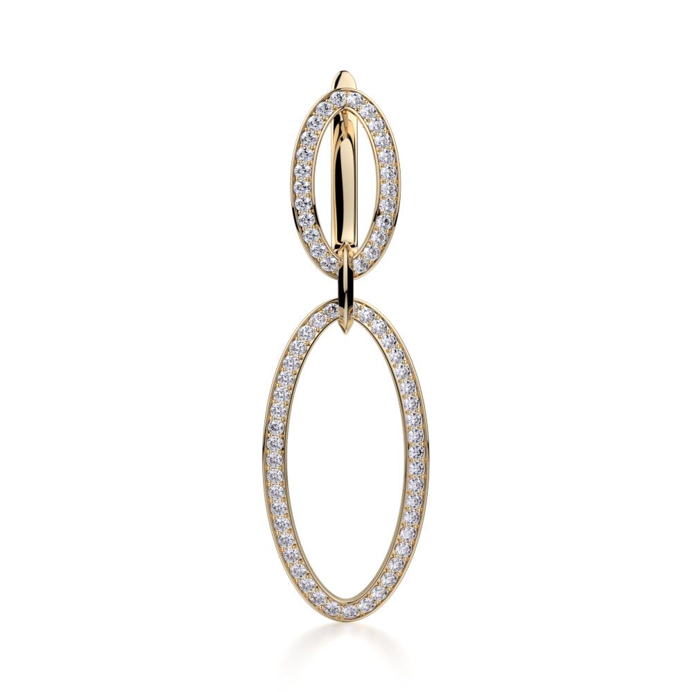 MICHAEL M Earrings Double Oval Diamond Drop Earrings