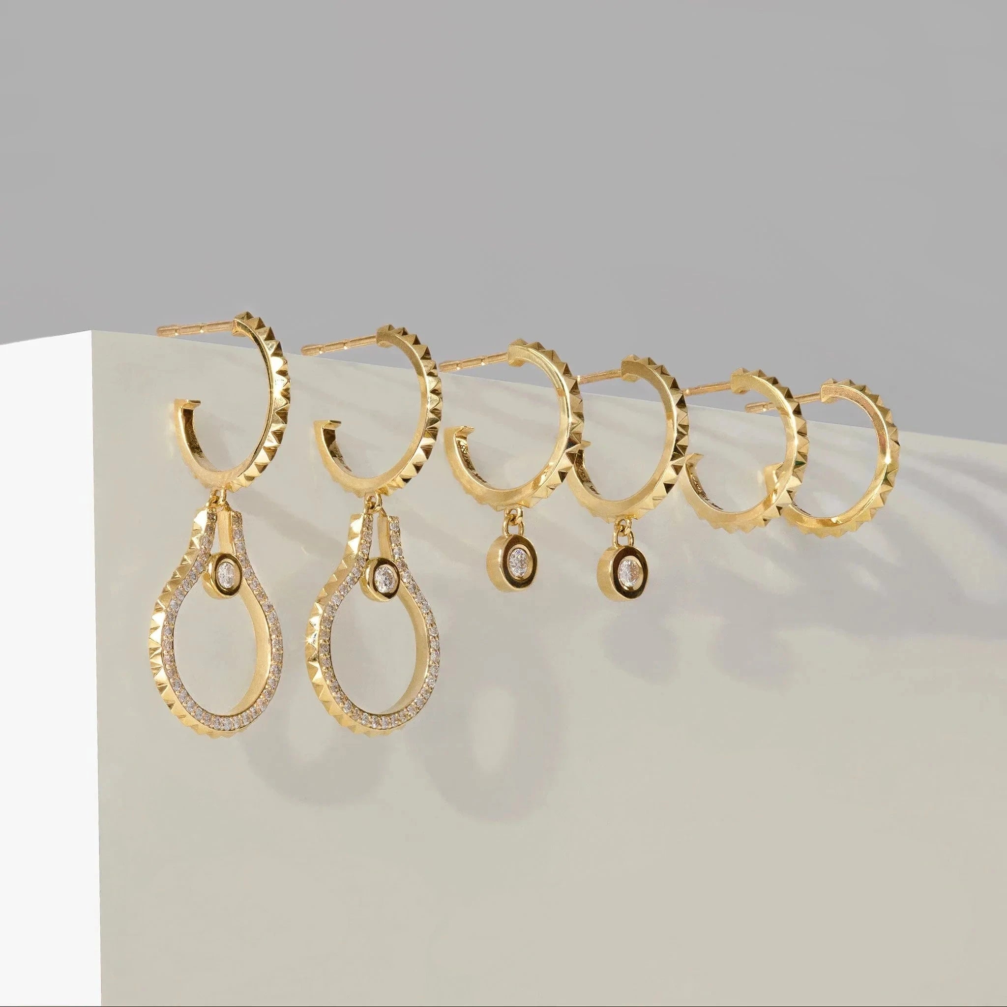 MICHAEL M Earrings Foundation Bezel Huggie Hoops