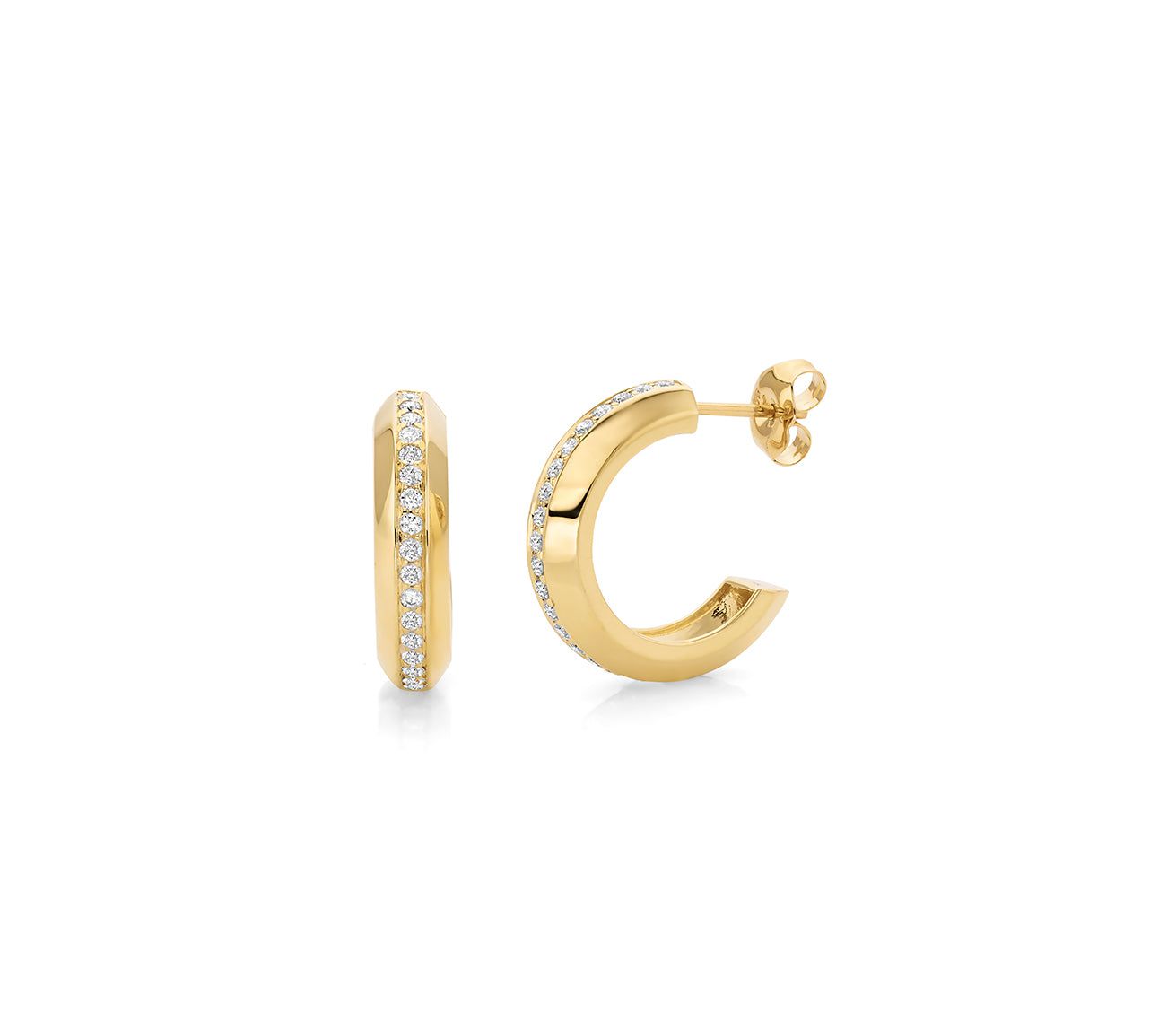 MICHAEL M Earrings Large Pavé Luxe Link Hoops