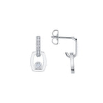 MICHAEL M Earrings Link Earrings with Bezel Set Diamond