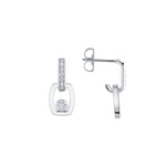 MICHAEL M Earrings Link Earrings with Bezel Set Diamond