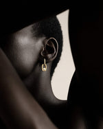 Link Earrings with Bezel Set Diamond