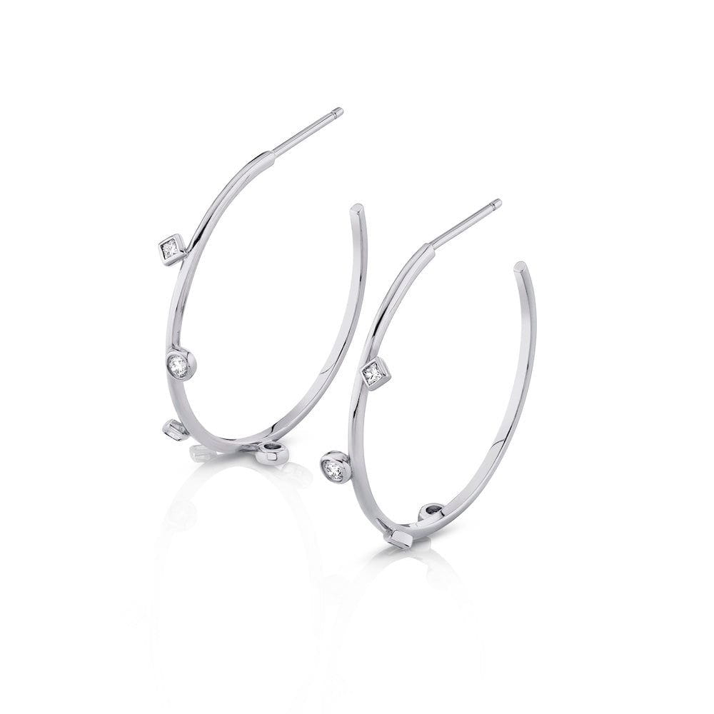 MICHAEL M Earrings Mixed Shape Bezel Hoops