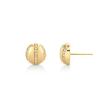 MICHAEL M Earrings Orb Stripe Button Studs