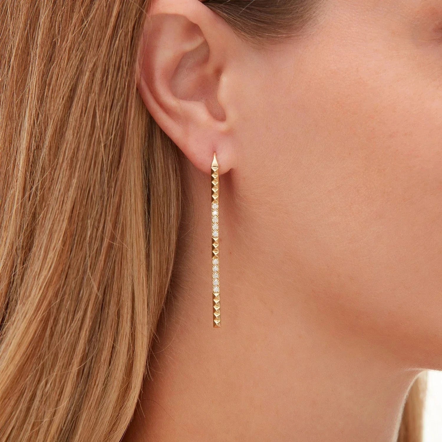 MICHAEL M Earrings Pavé Foundation Bar Earrings