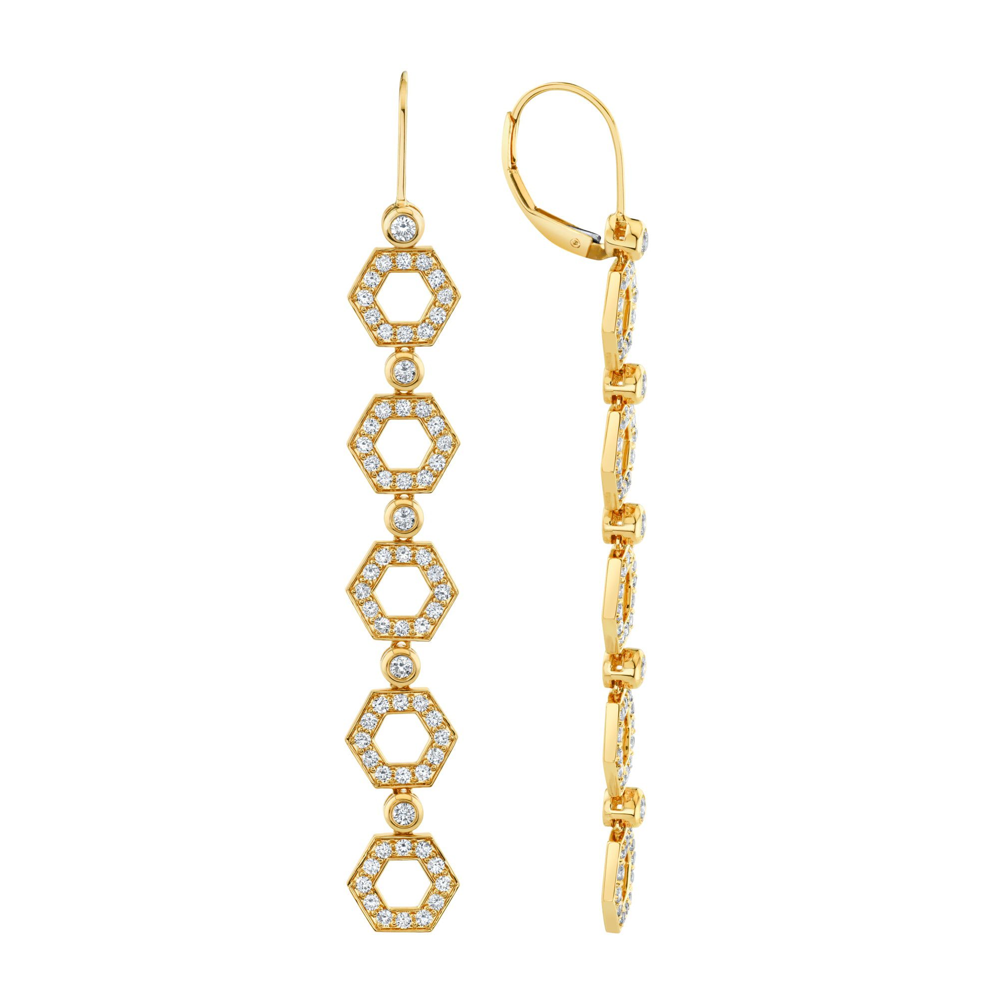 MICHAEL M Earrings Pavé Hex Long Infinity Earrings