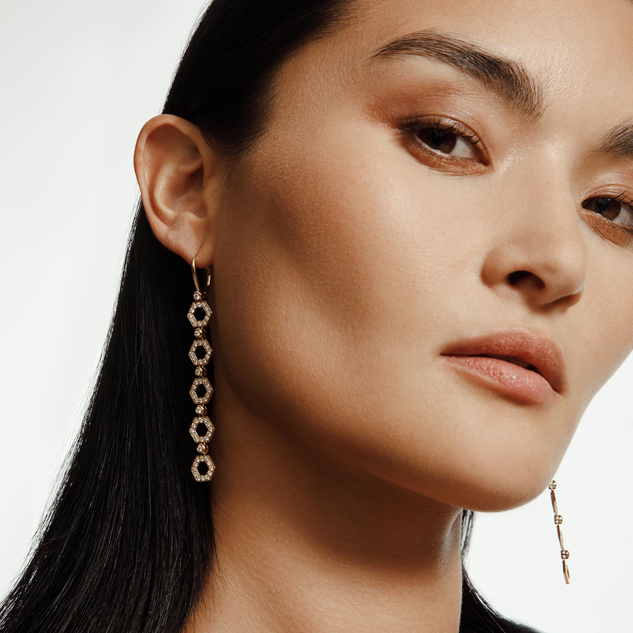 MICHAEL M Earrings Pavé Hex Long Infinity Earrings