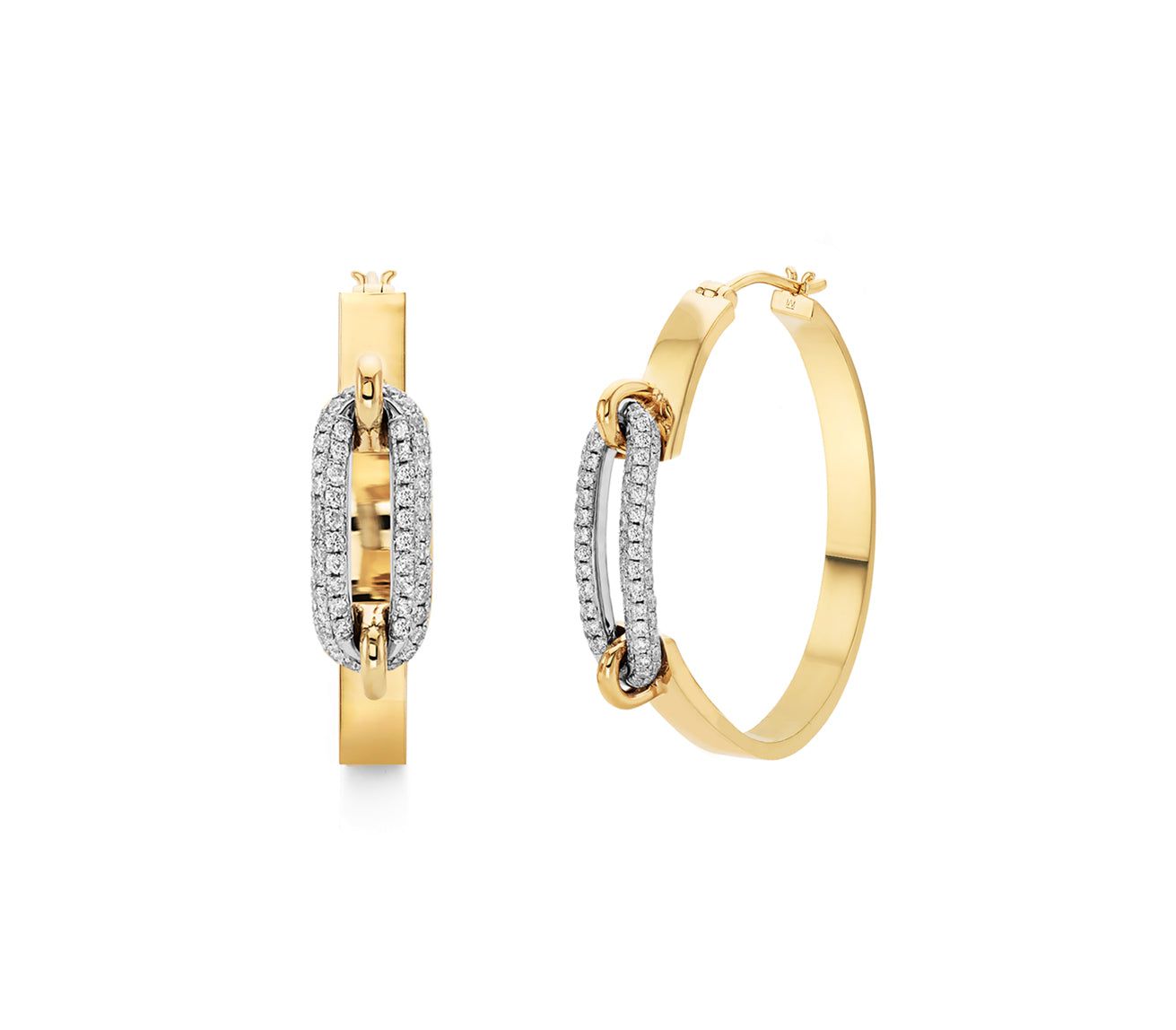 MICHAEL M Earrings Pavé Luxe Link Hoop Earrings