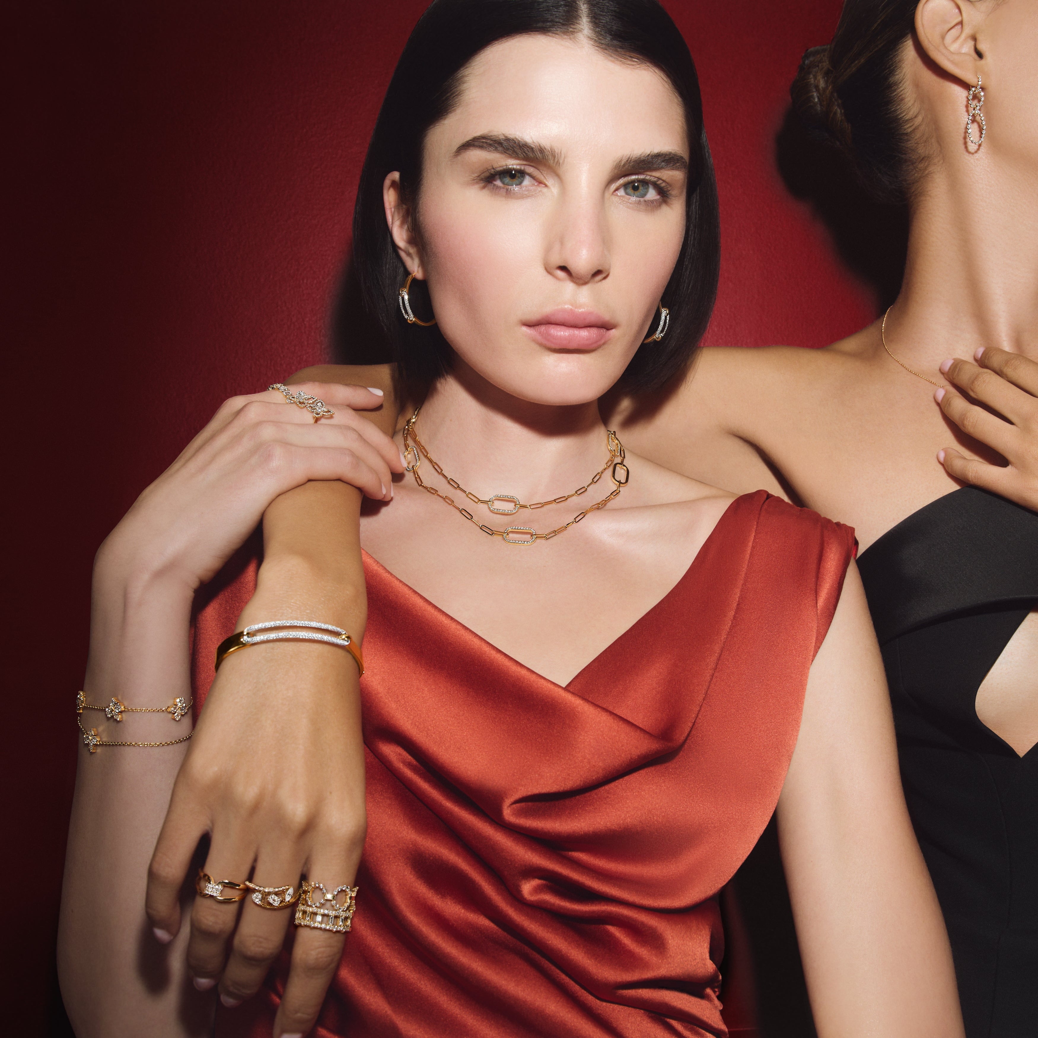 MICHAEL M Earrings Pavé Luxe Link Hoop Earrings