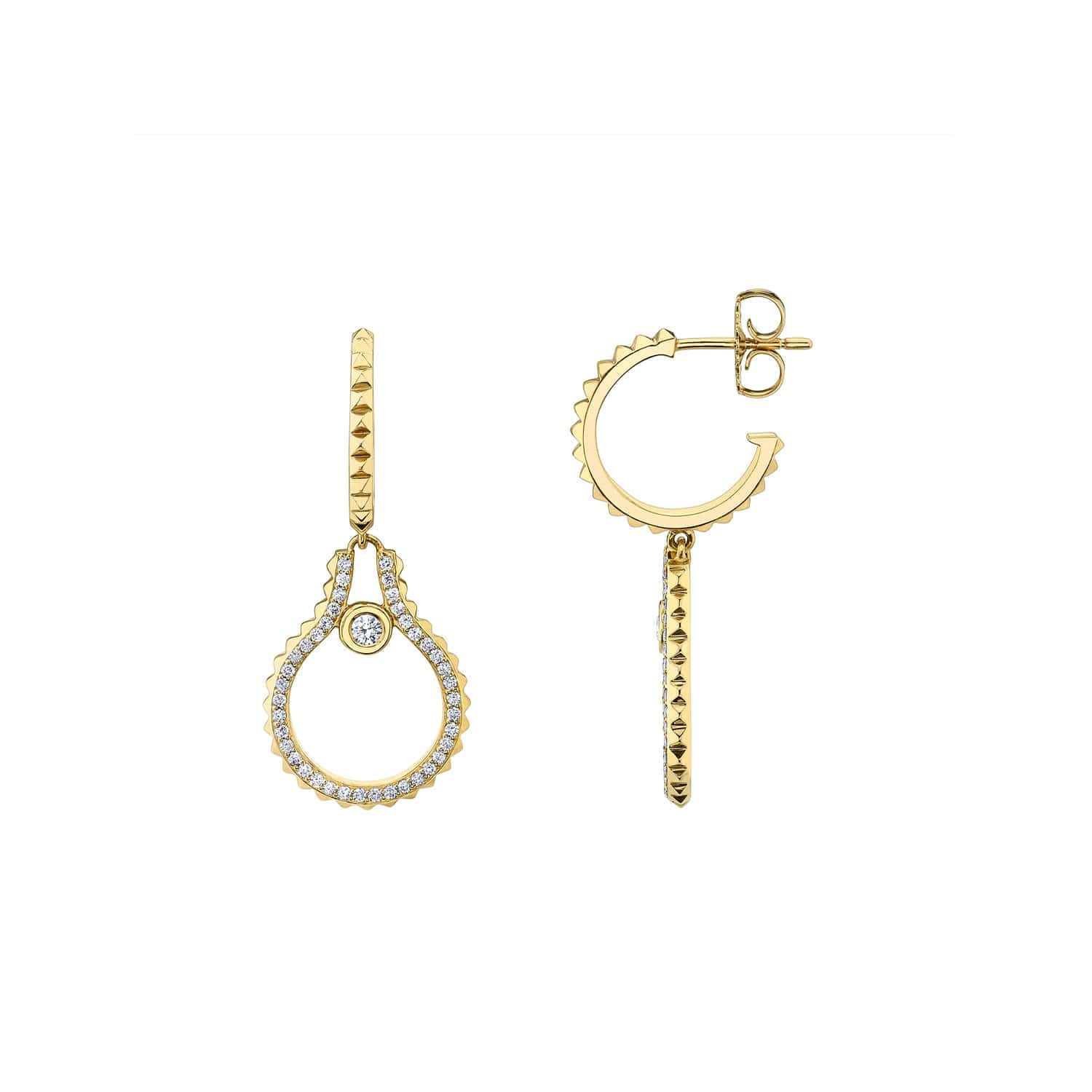 MICHAEL M Earrings Pavé Mini Signature MM Tetra Earring