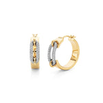 MICHAEL M Earrings Pavé Wide Luxe Link Hoop Earrings
