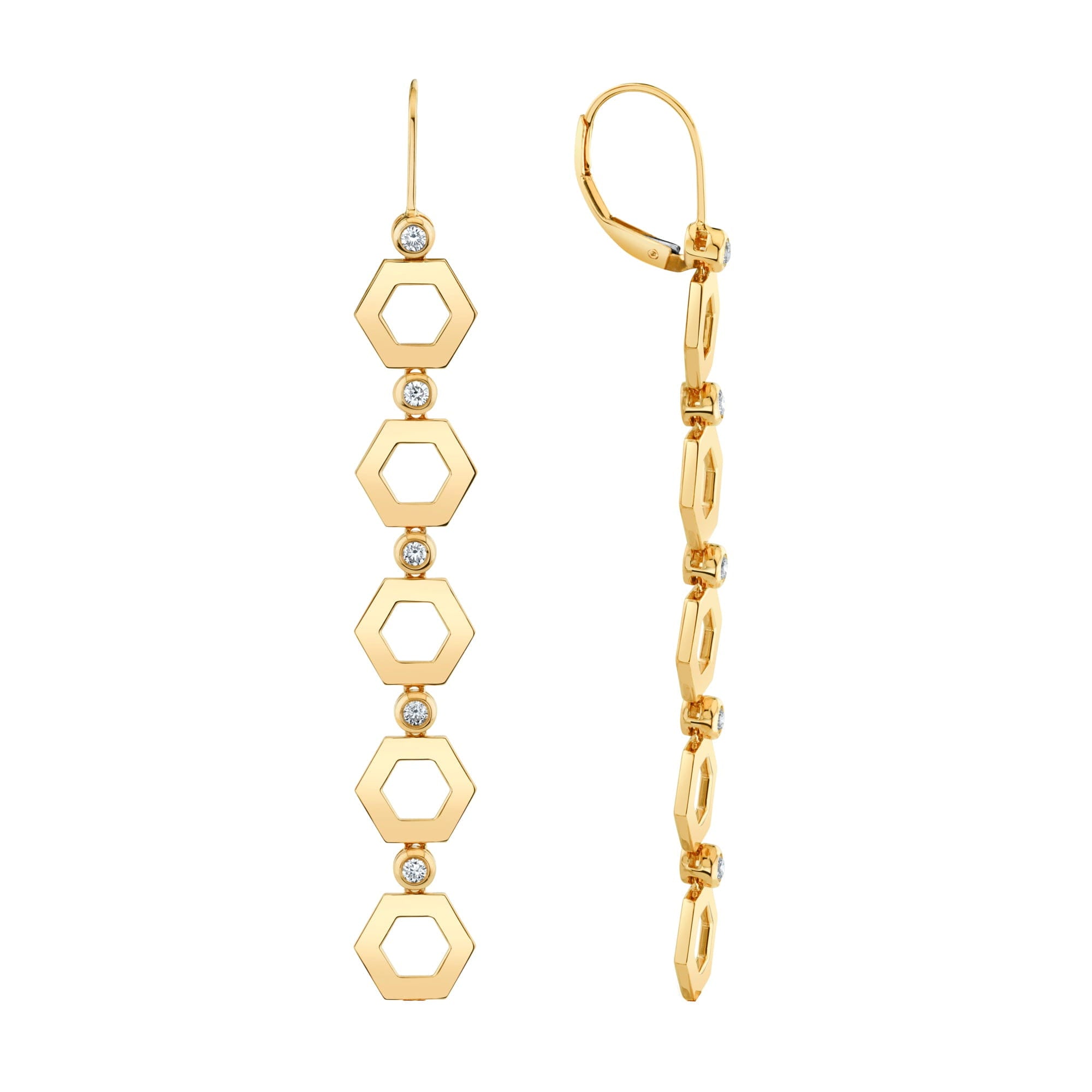 MICHAEL M Earrings Plain Hex Long Infinity Earrings