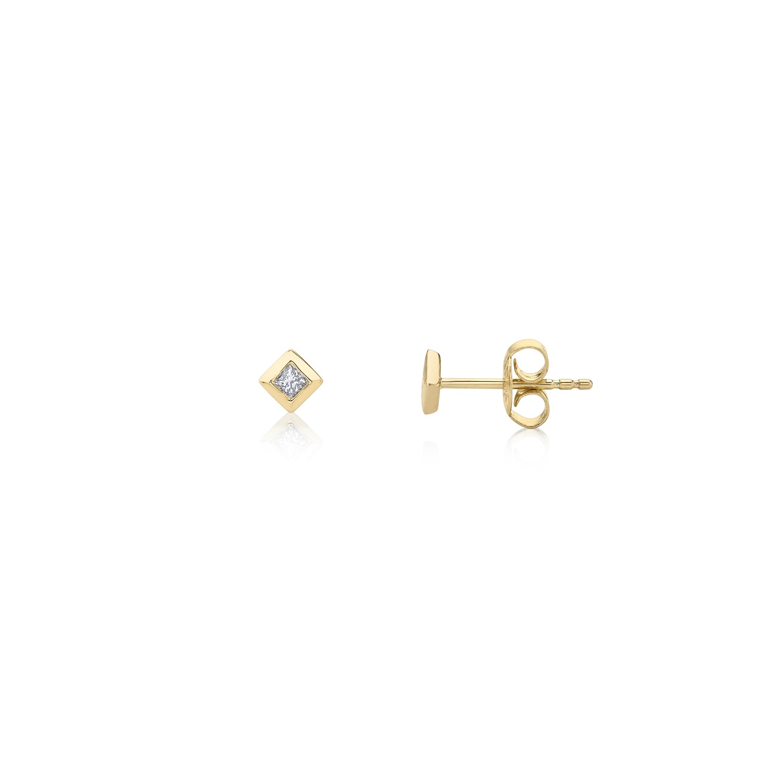 MICHAEL M Earrings Princess Bezel Stud Earrings