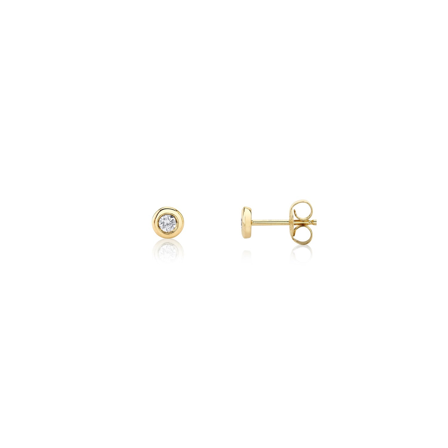 MICHAEL M Earrings Round Bezel Stud Earrings