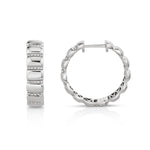 MICHAEL M Earrings Silver Silver Orb Ribbed Huggies S-ER529