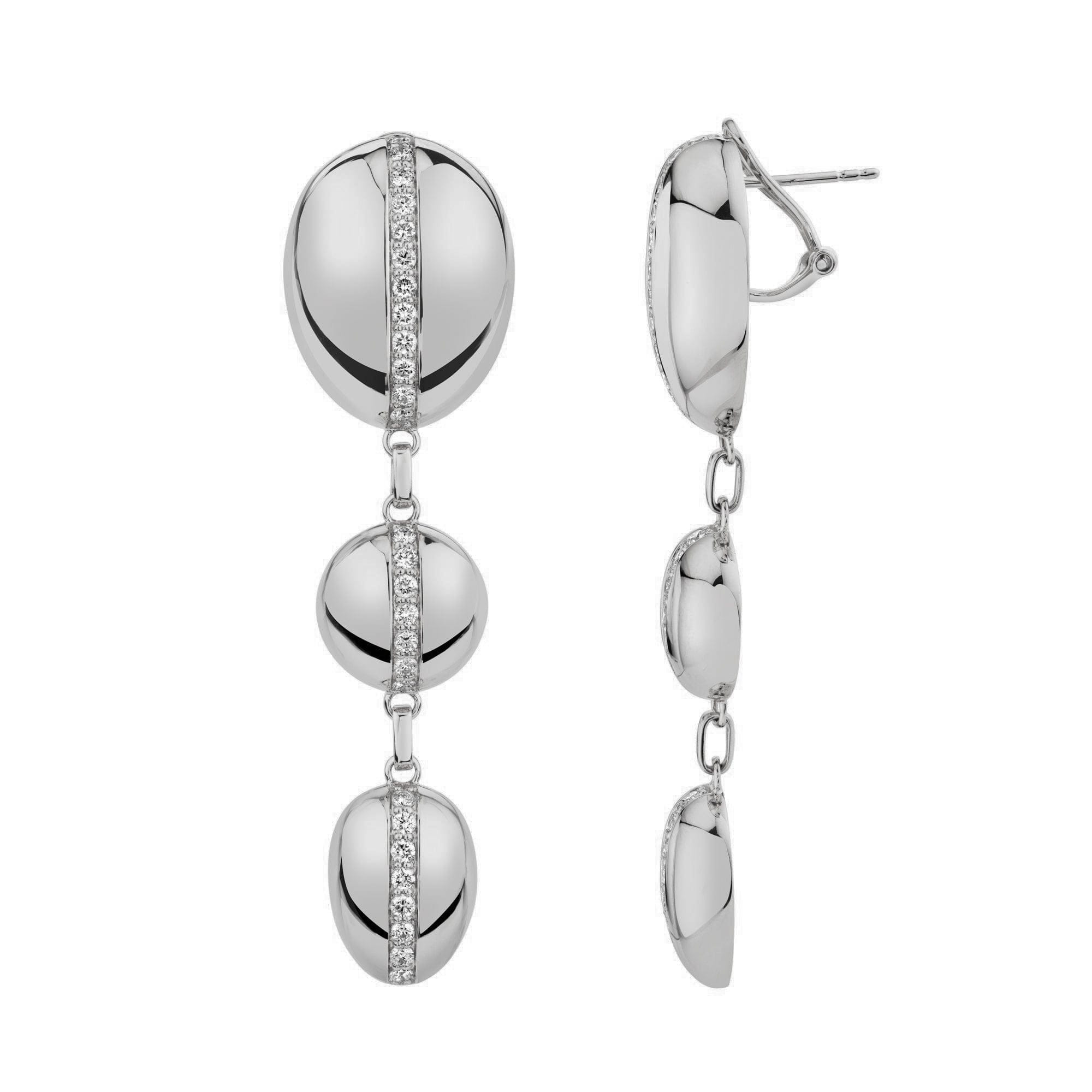 MICHAEL M Earrings Silver Silver Orb Split Drop Earrings S-ER526