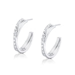 MICHAEL M Earrings Silver Silver Tetra Crossover Hoops S-ER349