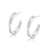 MICHAEL M Earrings Silver Silver Tetra Crossover Hoops S-ER349