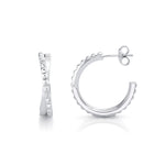 MICHAEL M Earrings Silver Silver Tetra Crossover Hoops S-ER349