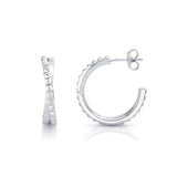MICHAEL M Earrings Silver Silver Tetra Crossover Hoops S-ER349