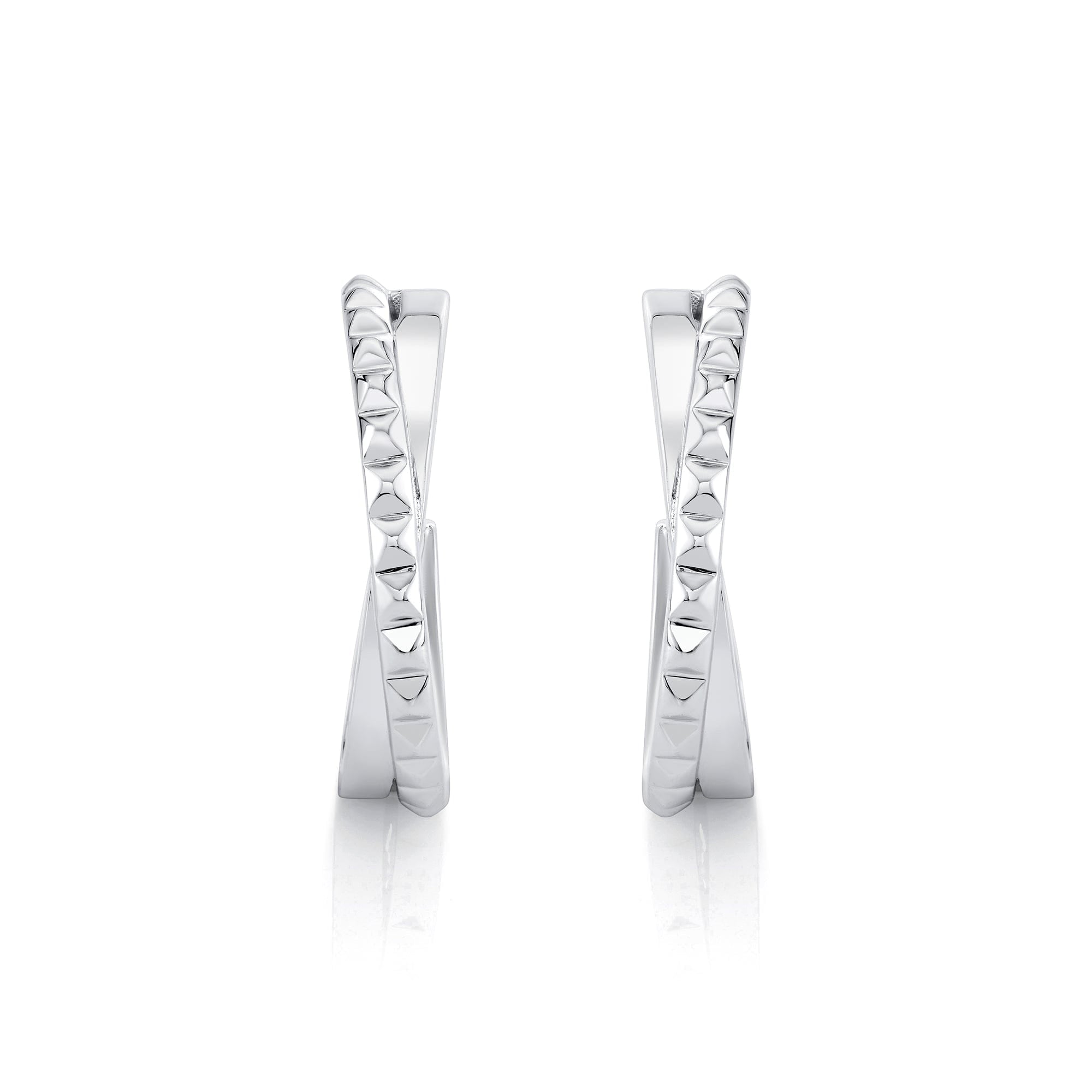 MICHAEL M Earrings Silver Silver Tetra Crossover Hoops S-ER349
