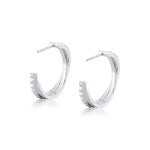 MICHAEL M Earrings Silver Silver Tetra Crossover Hoops S-ER349