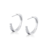 MICHAEL M Earrings Silver Silver Tetra Crossover Hoops S-ER349