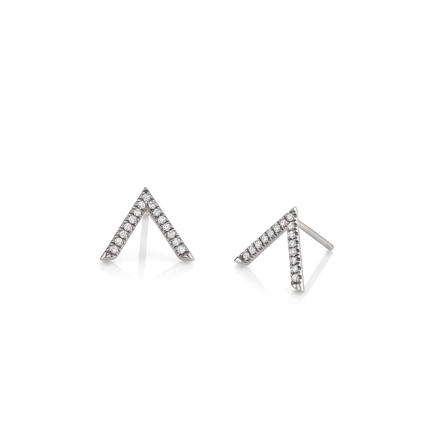 MICHAEL M Earrings Single V Diamond Stud Earrings