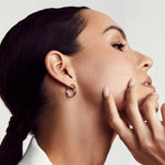 MICHAEL M Earrings Small Chroma Gold Edge Pavé Hoops
