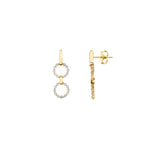 MICHAEL M Earrings Two Ring Cloud Drop Earrings