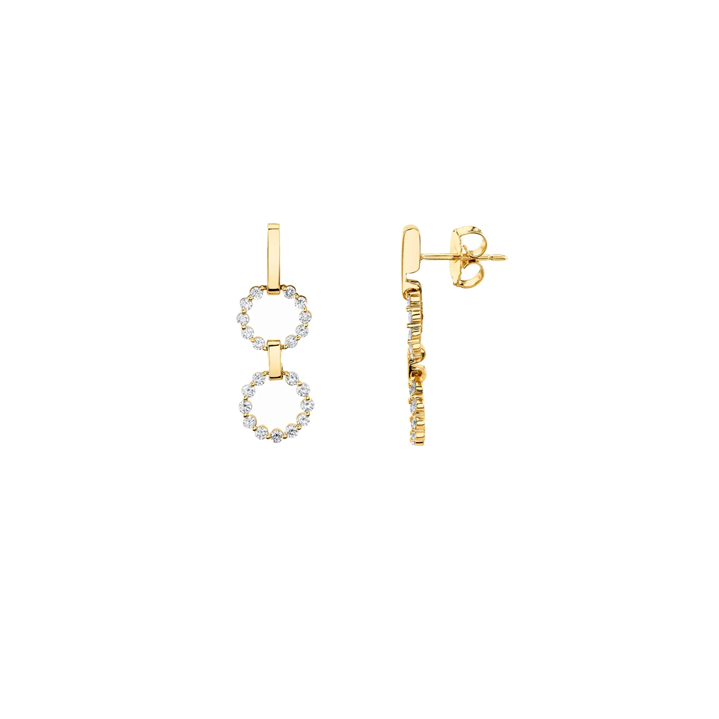 MICHAEL M Earrings Two Ring Cloud Drop Earrings