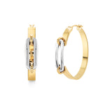 MICHAEL M Earrings Two Tone Link Hoop Earrings ER362HP