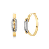 MICHAEL M Earrings Two Tone Pavé Luxe Link Hoop Earrings