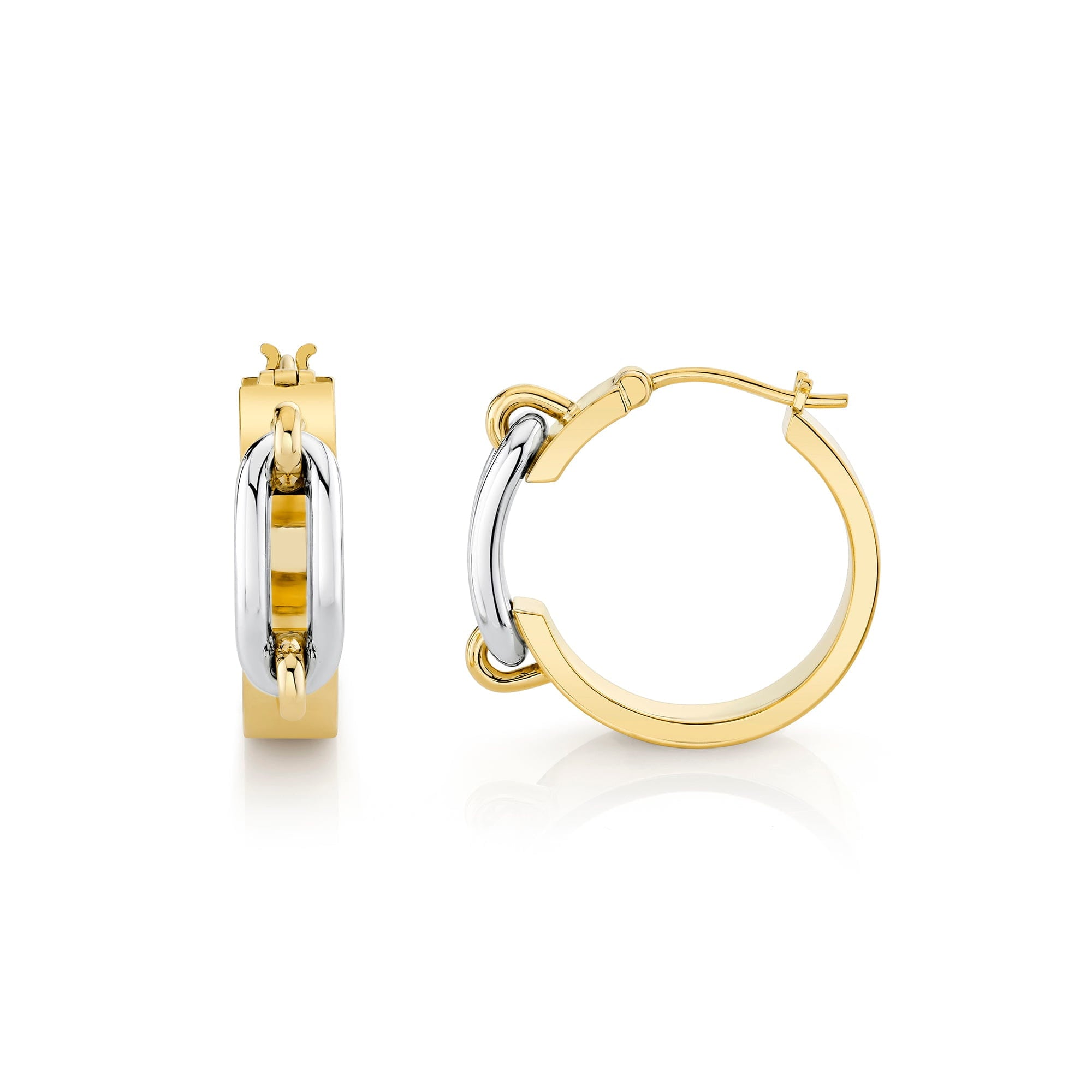 MICHAEL M Earrings Wide Luxe Link Hoop Earrings