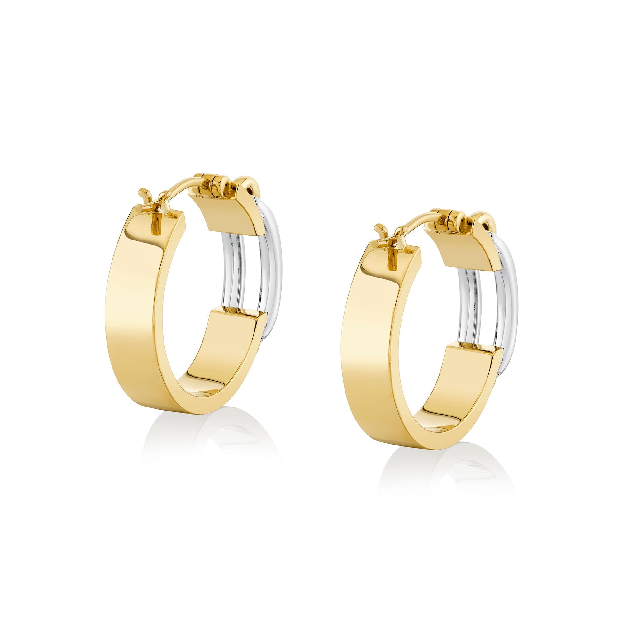 MICHAEL M Earrings Wide Luxe Link Hoop Earrings