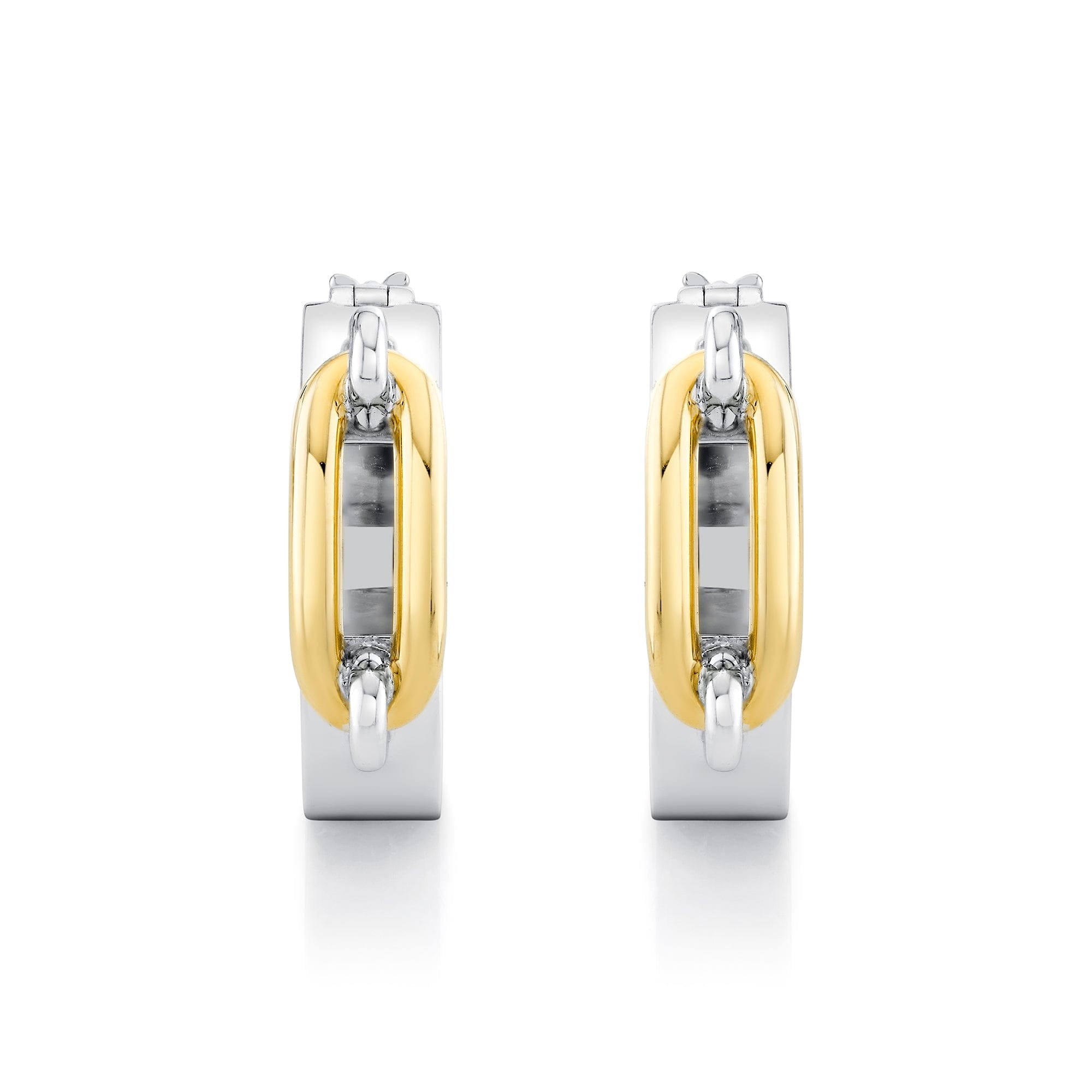 MICHAEL M Earrings Wide Luxe Link Hoop Earrings