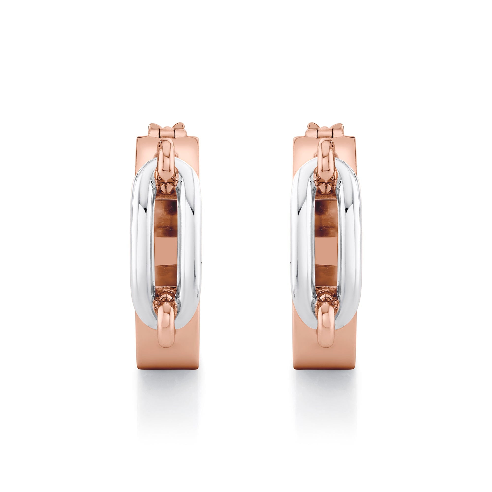 MICHAEL M Earrings Wide Luxe Link Hoop Earrings