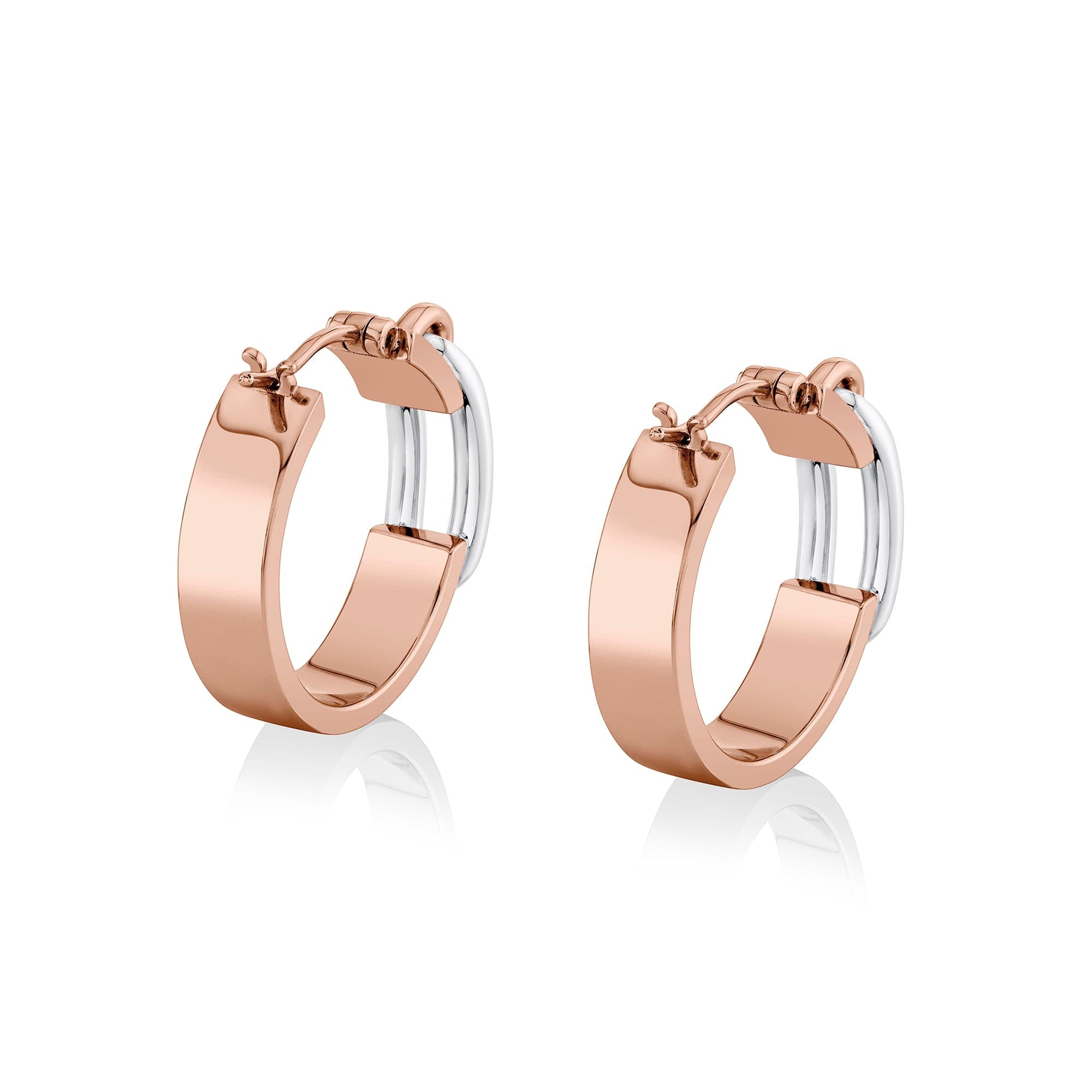 MICHAEL M Earrings Wide Luxe Link Hoop Earrings