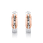 MICHAEL M Earrings Wide Luxe Link Hoop Earrings in Gold & Silver