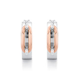 MICHAEL M Earrings Wide Luxe Link Hoop Earrings in Gold & Silver