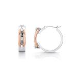 MICHAEL M Earrings Wide Luxe Link Hoop Earrings in Gold & Silver