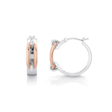 MICHAEL M Earrings Wide Luxe Link Hoop Earrings in Gold & Silver