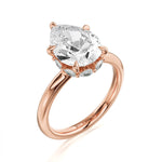 MICHAEL M Engagement Rings 18K Rose Gold / 4 / 1.5 Monarch R855 Pear R855-1.5