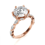 MICHAEL M Engagement Rings 18K Rose Gold / 4 / 1 Bouquet R856 Round R856-1