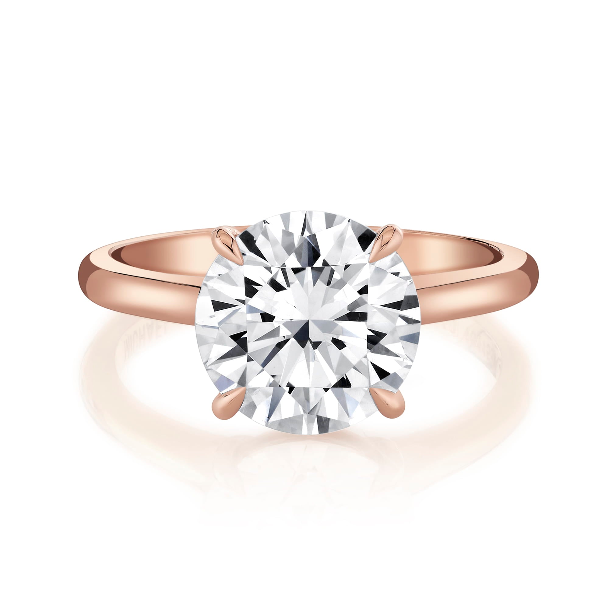 MICHAEL M Engagement Rings 18K Rose Gold / 4 / 1 *Crown R826 High Polished R826HP-1